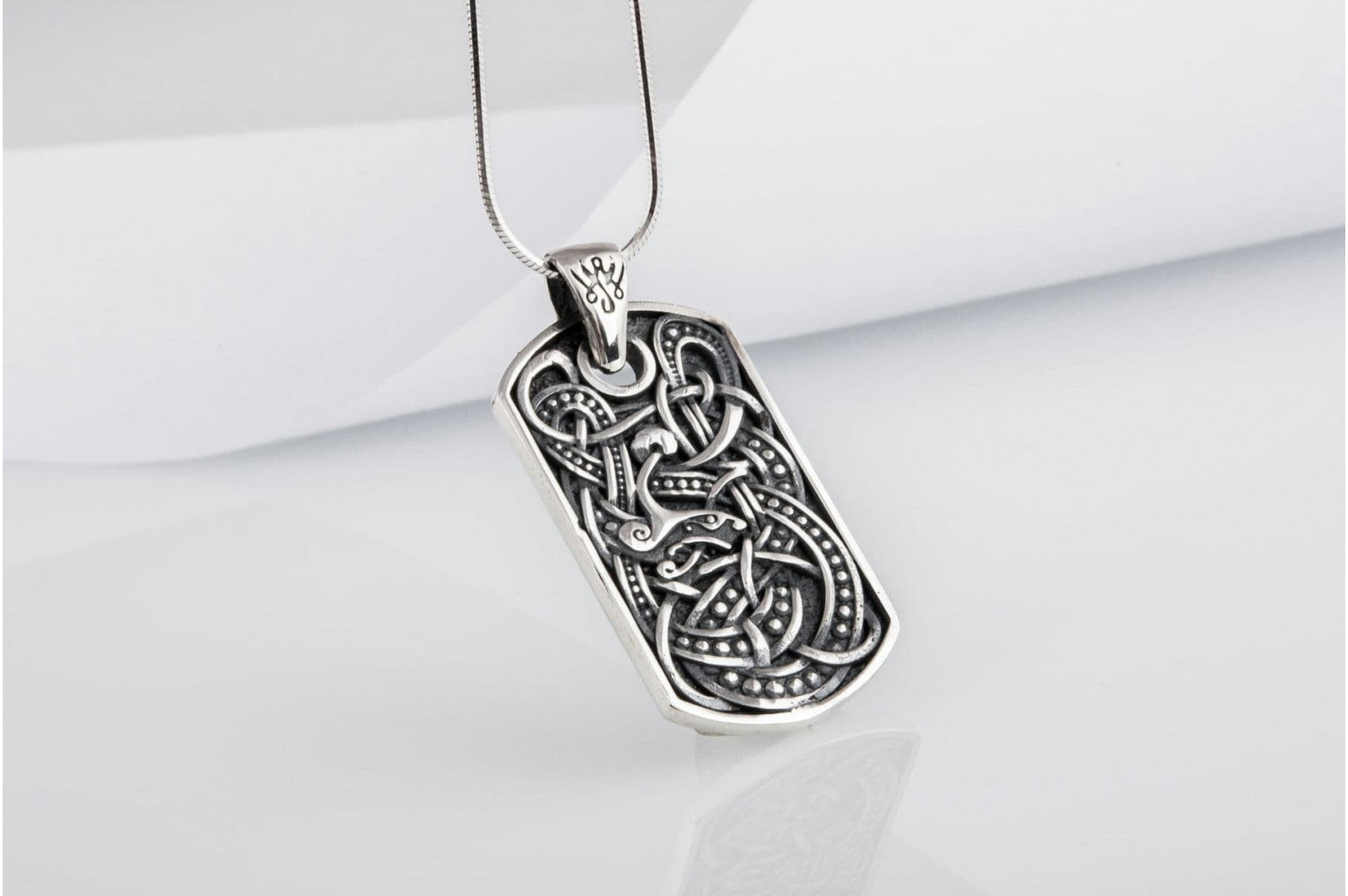 Viking Ornament Pendant Sterling Silver Norse Handcrafted Jewelry - vikingworkshop