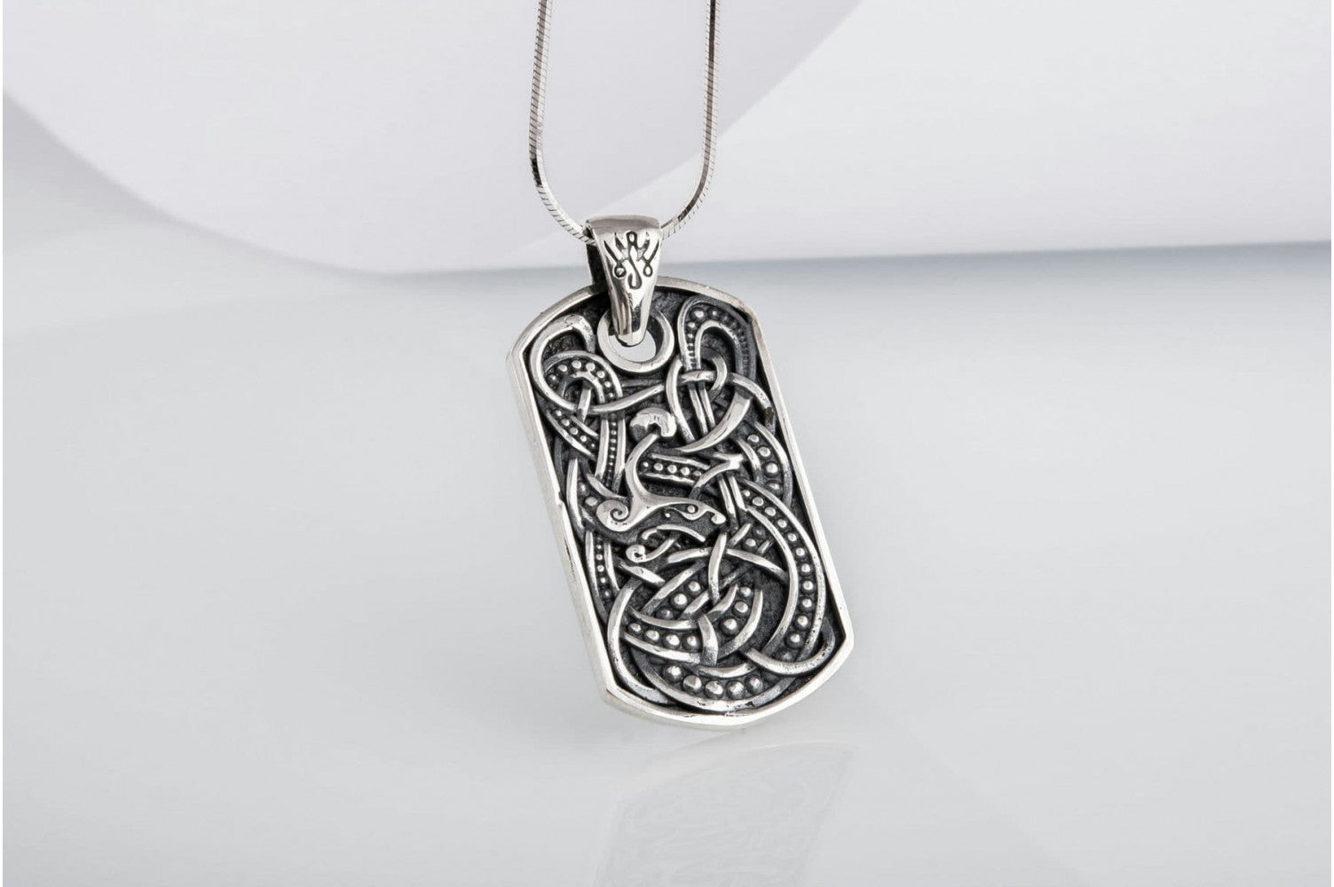 Viking Ornament Pendant Sterling Silver Norse Handcrafted Jewelry - vikingworkshop