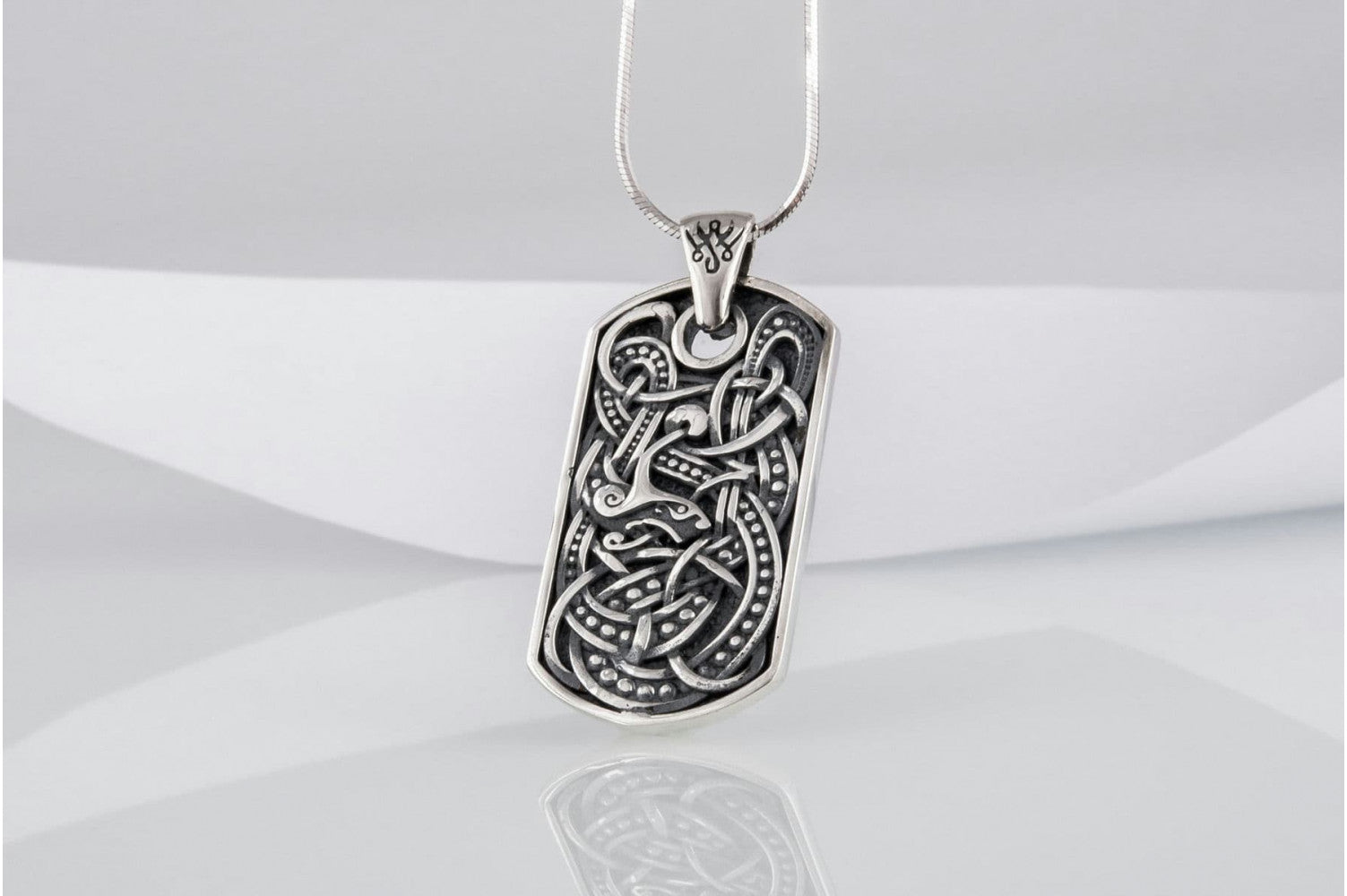 Viking Ornament Pendant Sterling Silver Norse Handcrafted Jewelry - vikingworkshop