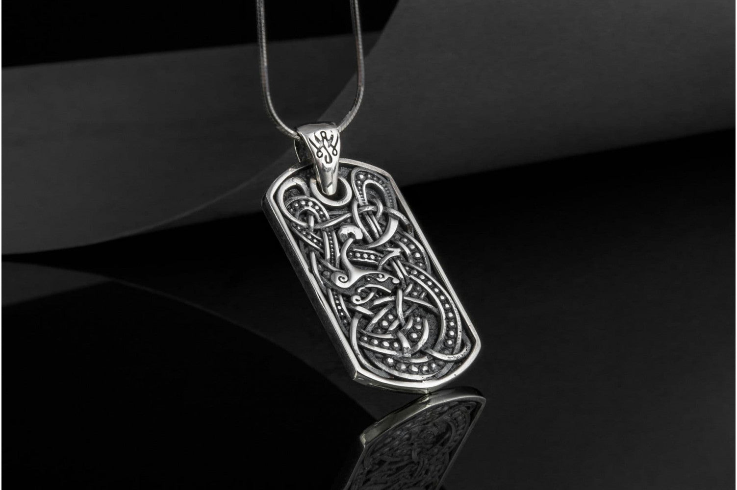 Viking Ornament Pendant Sterling Silver Norse Handcrafted Jewelry - vikingworkshop