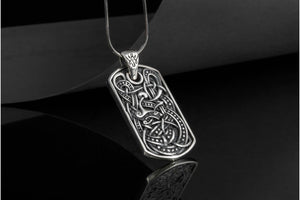 Viking Ornament Pendant Sterling Silver Norse Handcrafted Jewelry - vikingworkshop