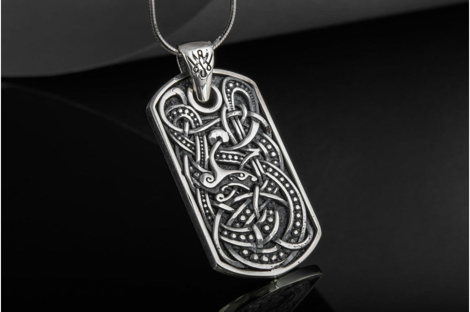 Viking Ornament Pendant Sterling Silver Norse Handcrafted Jewelry - vikingworkshop