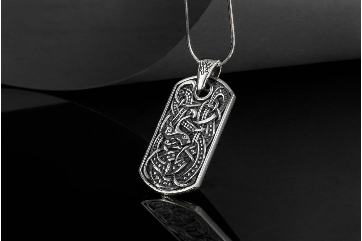 Viking Ornament Pendant Sterling Silver Norse Handcrafted Jewelry - vikingworkshop