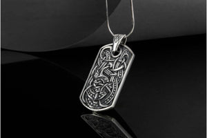 Viking Ornament Pendant Sterling Silver Norse Handcrafted Jewelry - vikingworkshop