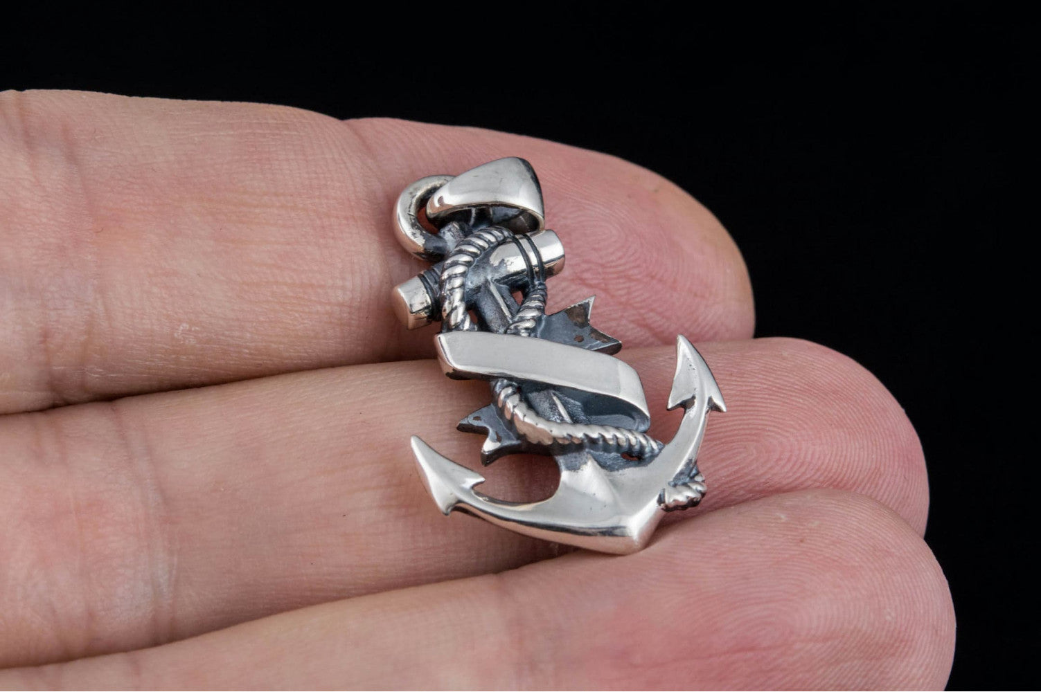 Anchor Pendant Sterling Silver Handcrafted Jewelry - vikingworkshop