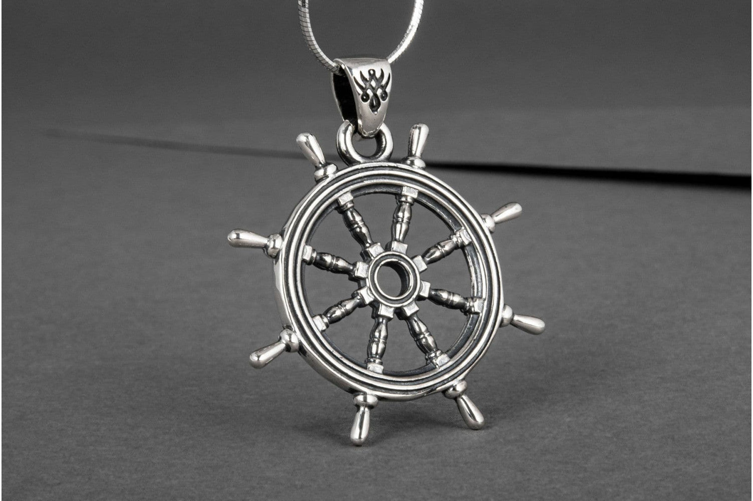 Handweel Pendant Sterling Silver Unique Handmade Jewelry - vikingworkshop