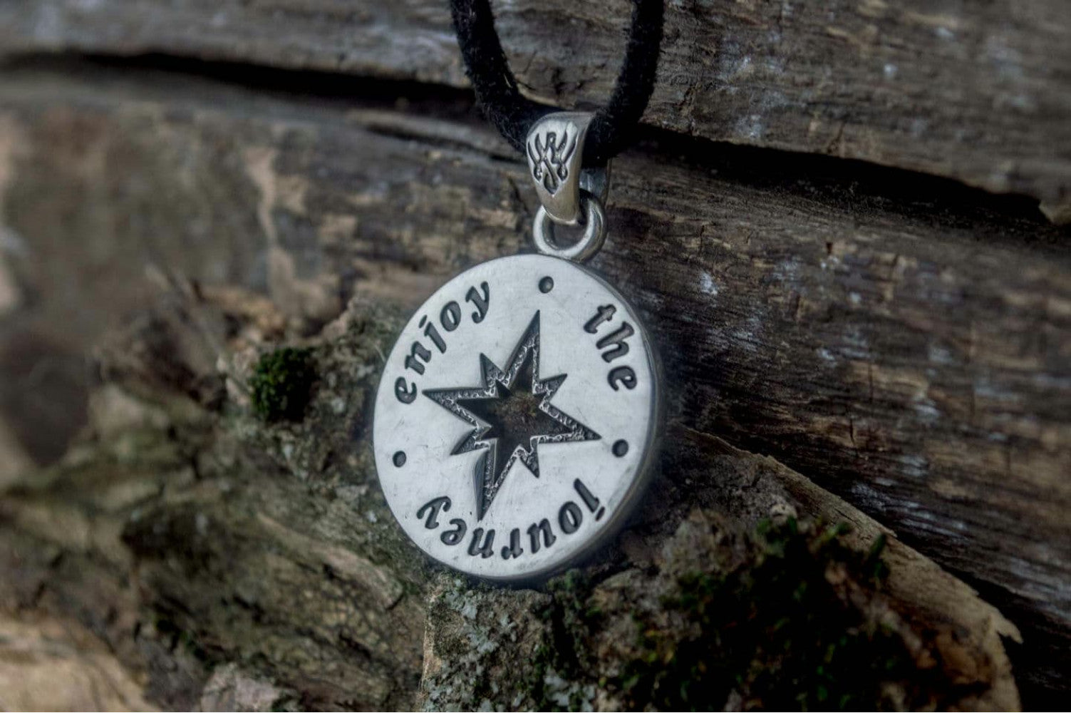 Compass Pendant Sterling Silver Unique Handmade Jewelry V03 - vikingworkshop