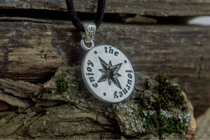 Compass Pendant Sterling Silver Unique Handmade Jewelry V03 - vikingworkshop