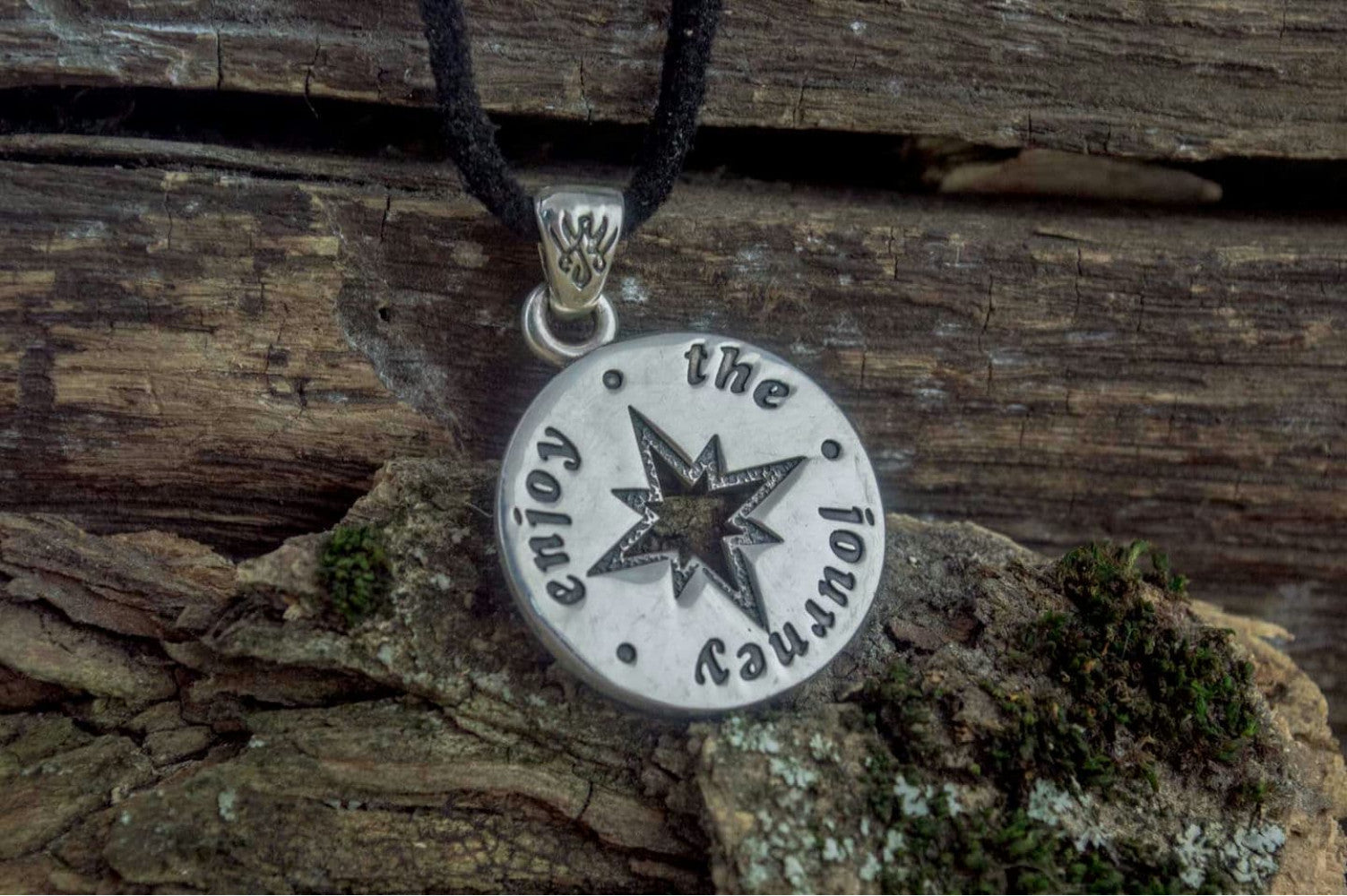 Compass Pendant Sterling Silver Unique Handmade Jewelry V03 - vikingworkshop