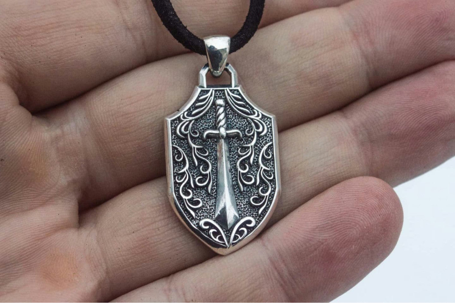 Pendant with Skull Sterling Silver Handmade Jewelry - vikingworkshop