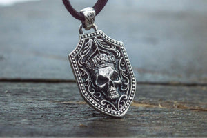 Pendant with Skull Sterling Silver Handmade Jewelry - vikingworkshop