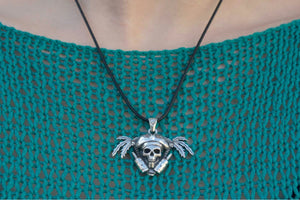 Pirate Skull Pendant Sterling Silver Unique Handmade Jewelry - vikingworkshop