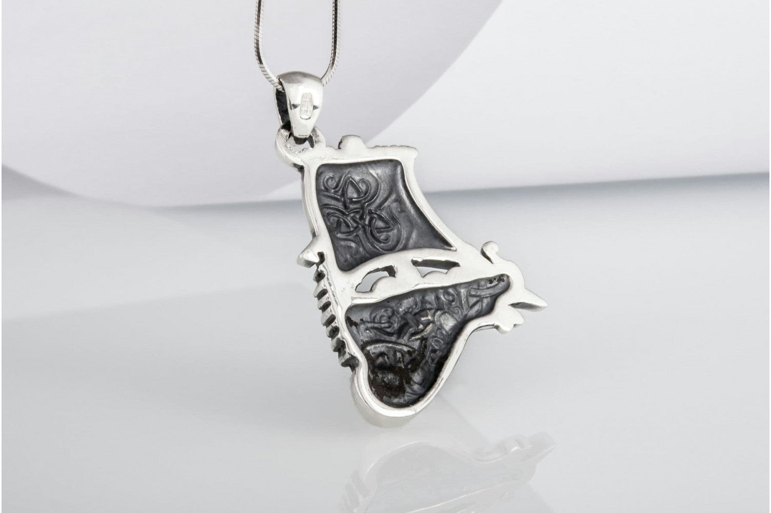 Drakkar Pendant with Viking Symbols Sterling Silver Jewelry - vikingworkshop