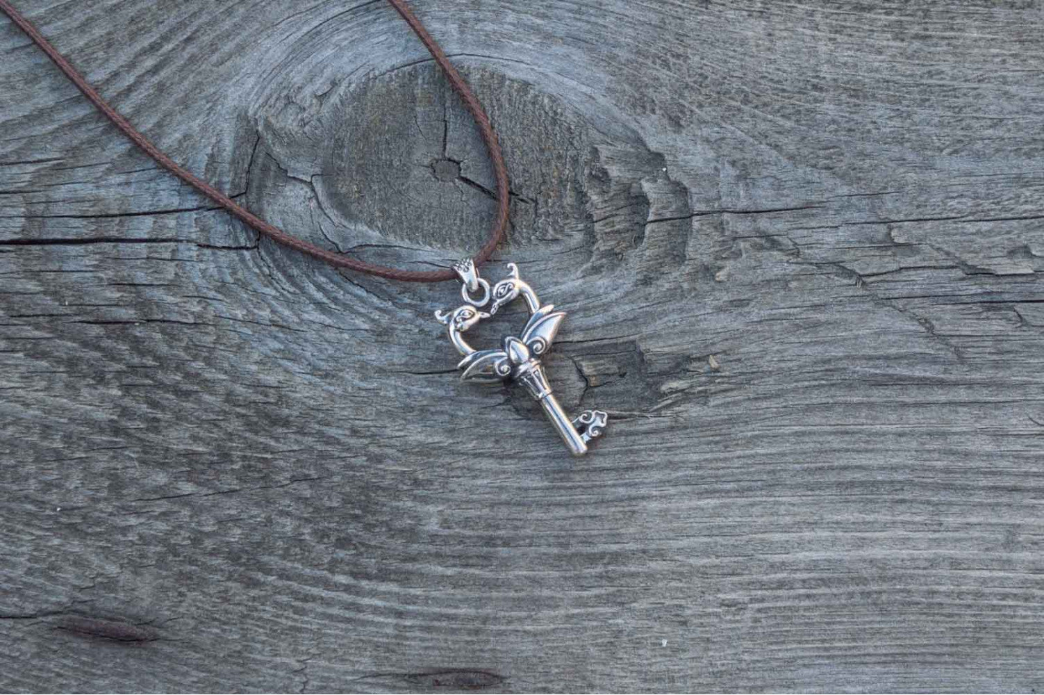 Key Pendant Sterling Silver Handmade Jewelry - vikingworkshop