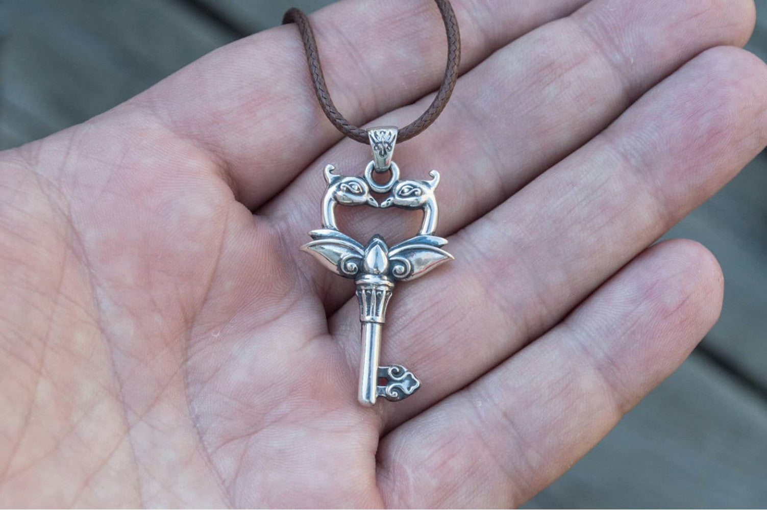 Key Pendant Sterling Silver Handmade Jewelry - vikingworkshop