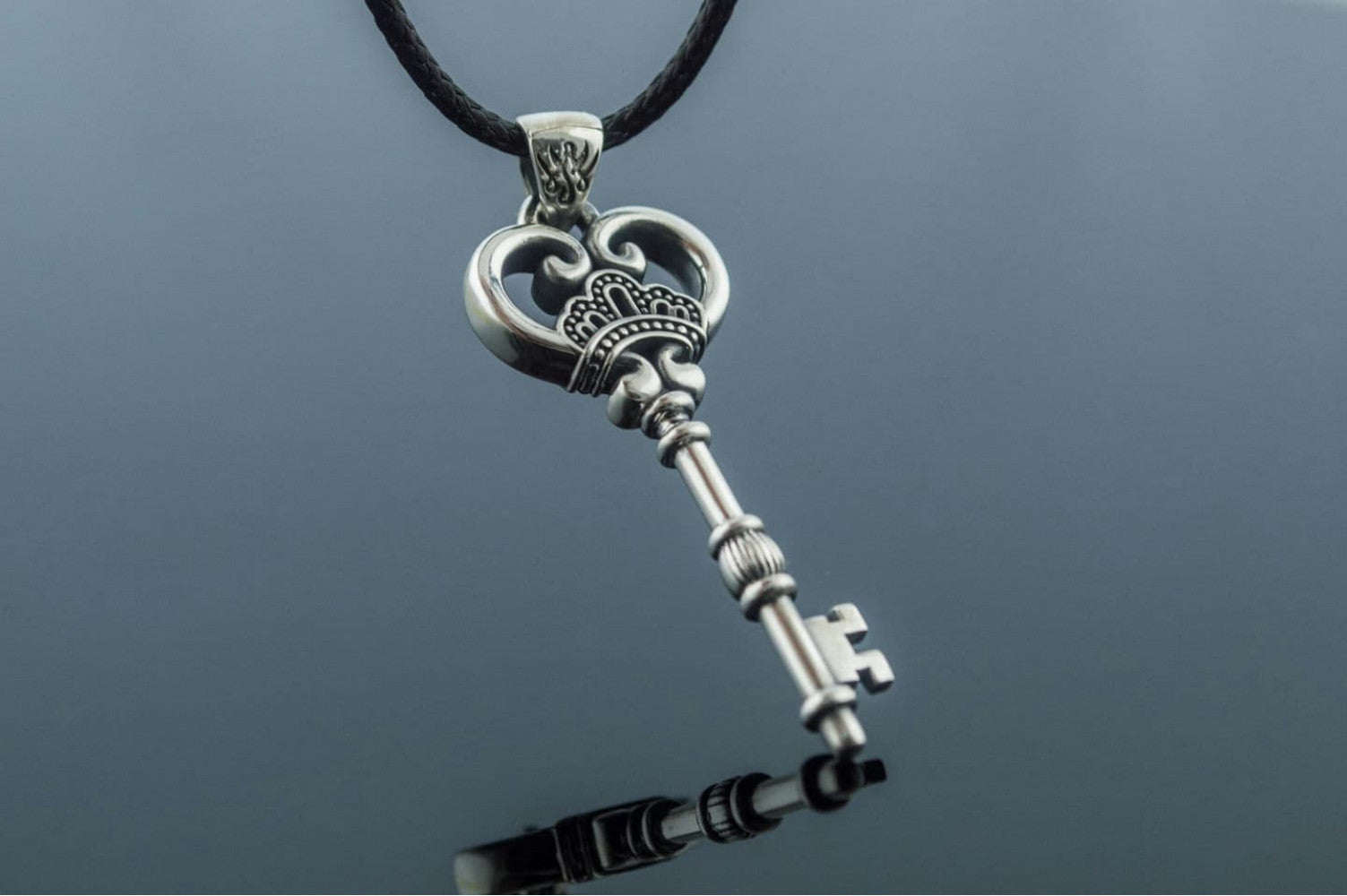 Key Pendant Sterling Silver Handcrafted Jewelry - vikingworkshop