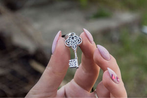 Key Pendant Sterling Silver Handmade Unque Jewelry - vikingworkshop