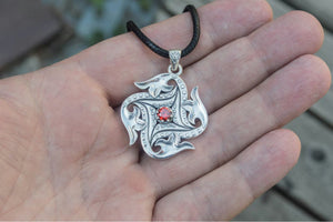 Flower Style Pendant Sterling Silver Handmade Unique Jewelry V2 - vikingworkshop