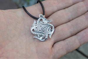 Flower Style Pendant Sterling Silver Handmade Unique Jewelry V2 - vikingworkshop