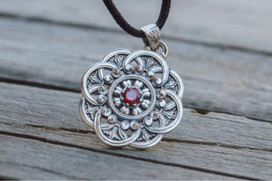 Flower Style Pendant Sterling Silver Handmade Unique Jewelry - vikingworkshop