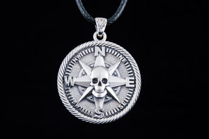 Pirate Symbol Pendant Sterling Silver Jewelry - vikingworkshop