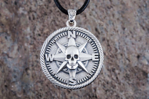 Pirate Symbol Pendant Sterling Silver Jewelry - vikingworkshop