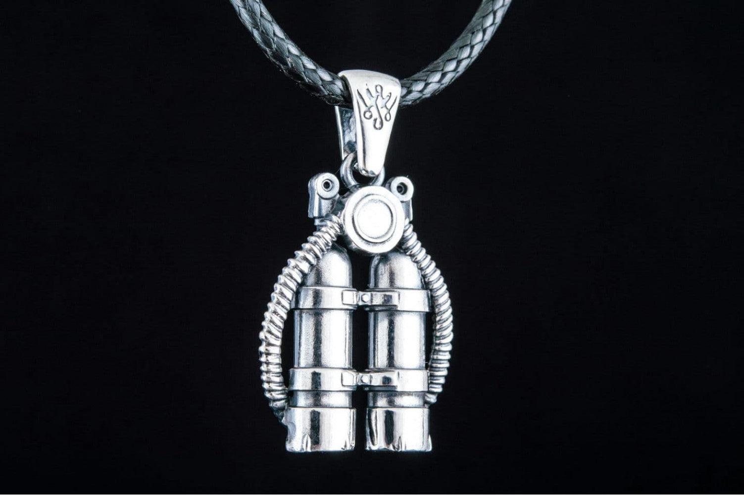 Scuba Pendant Sterling Silver Handmade Jewelry - vikingworkshop