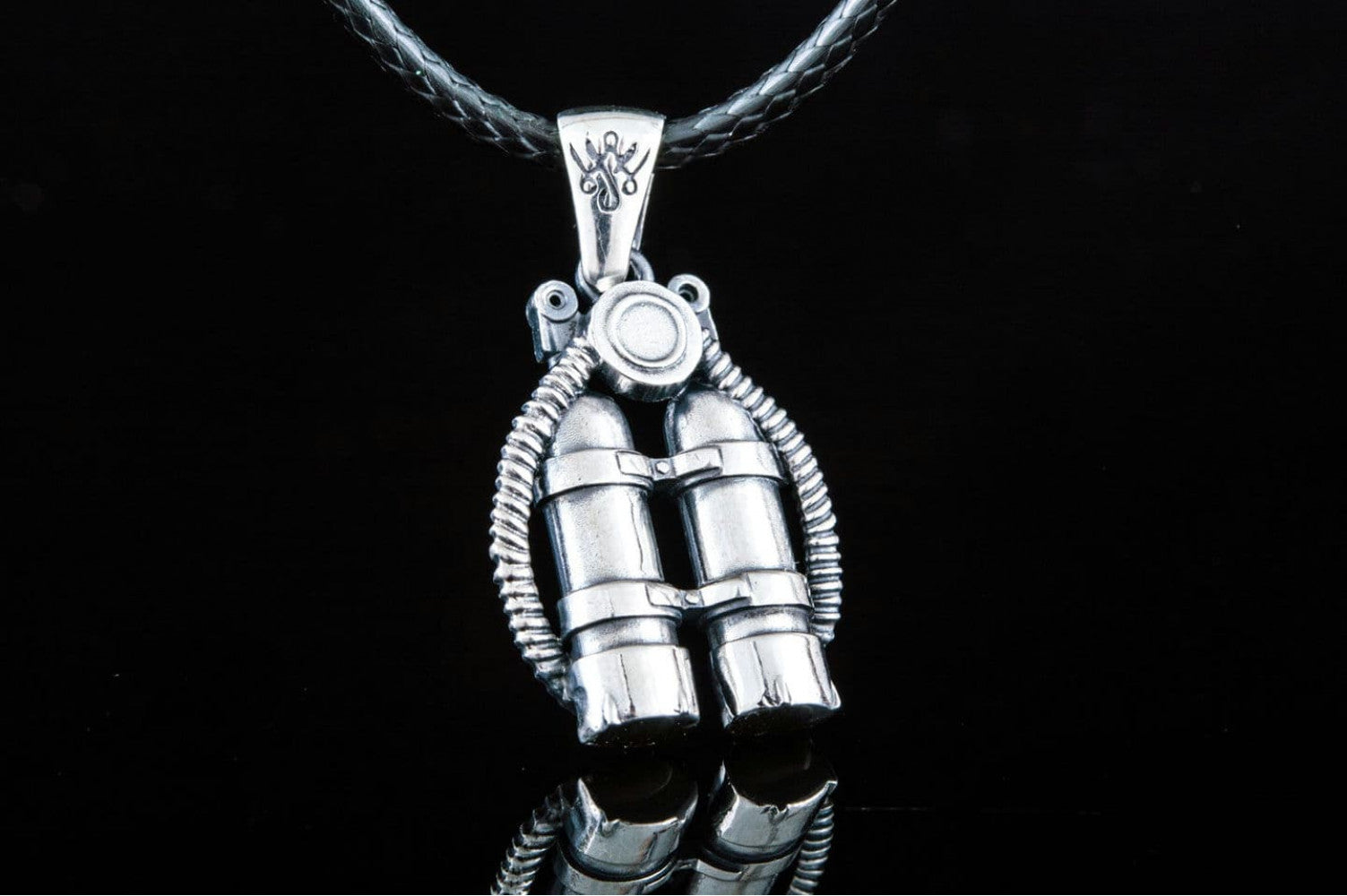 Scuba Pendant Sterling Silver Handmade Jewelry - vikingworkshop