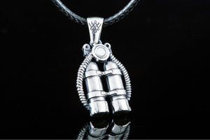 Scuba Pendant Sterling Silver Handmade Jewelry - vikingworkshop