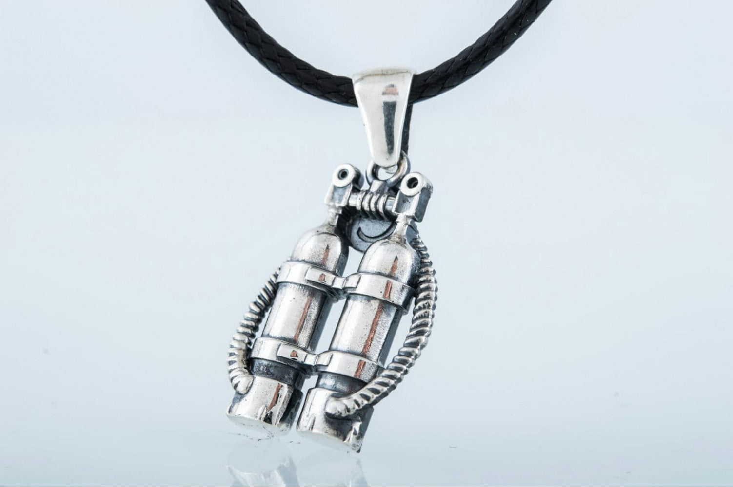 Scuba Pendant Sterling Silver Handmade Jewelry - vikingworkshop