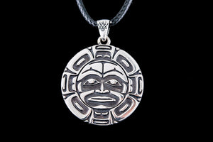 Aztec Symbol Pendant Sterling Silver Handmade Jewelry - vikingworkshop