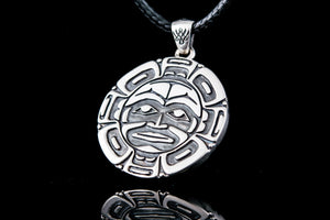 Aztec Symbol Pendant Sterling Silver Handmade Jewelry - vikingworkshop