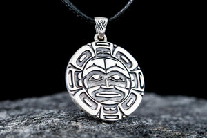 Aztec Symbol Pendant Sterling Silver Handmade Jewelry - vikingworkshop