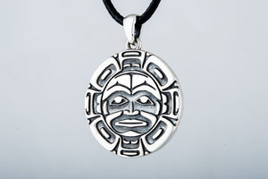 Aztec Symbol Pendant Sterling Silver Handmade Jewelry - vikingworkshop