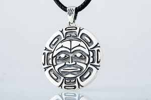 Aztec Symbol Pendant Sterling Silver Handmade Jewelry - vikingworkshop