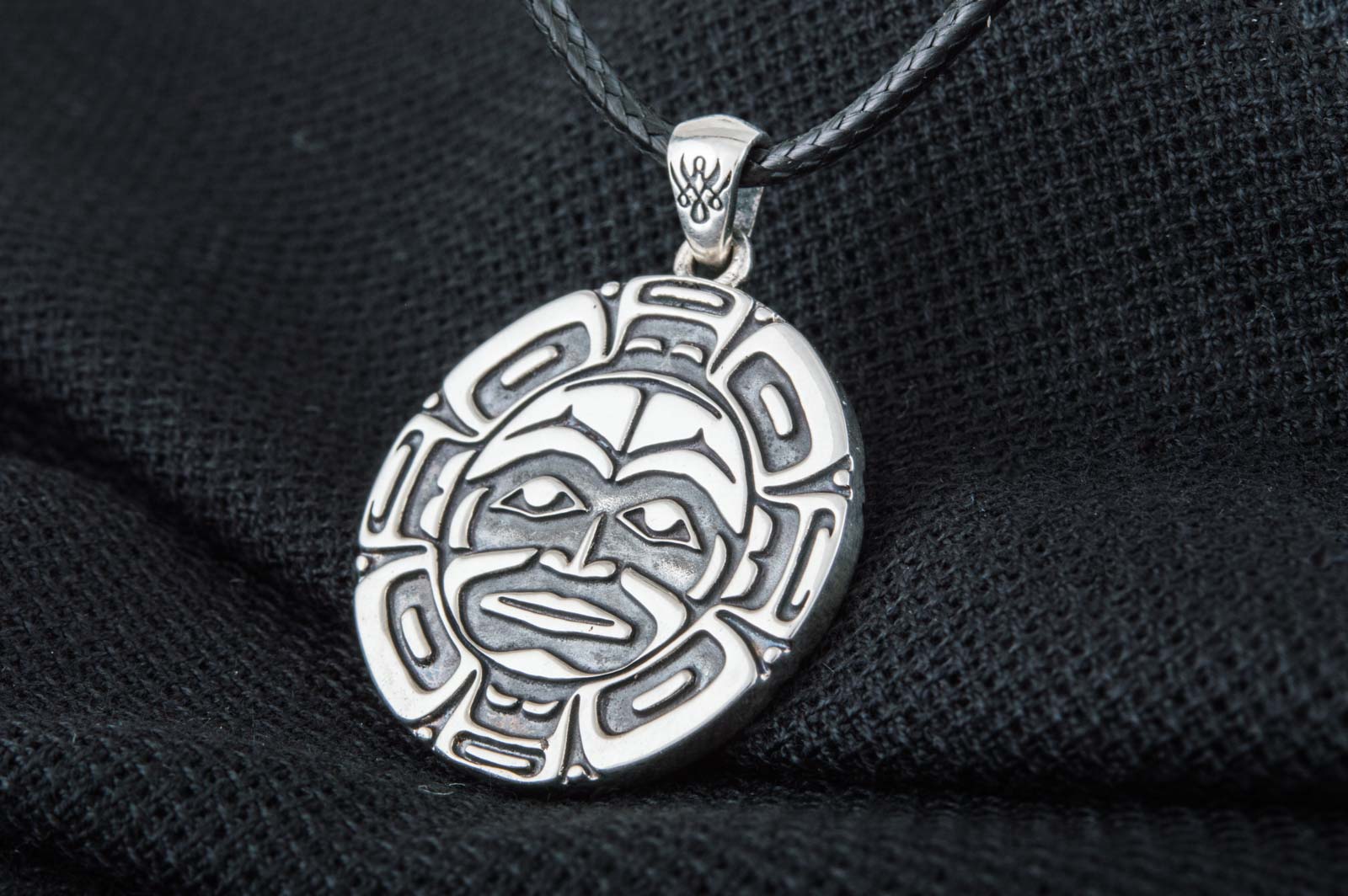 Aztec Symbol Pendant Sterling Silver Handmade Jewelry - vikingworkshop