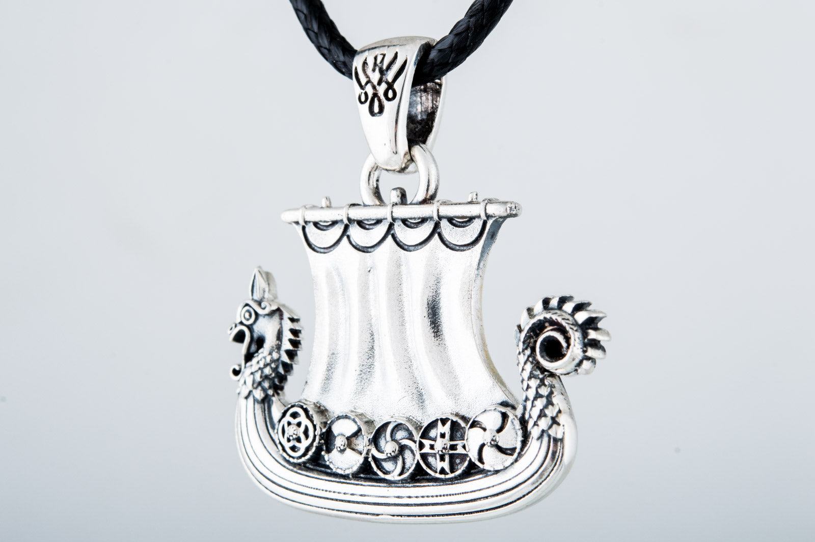 Norse Drakkar Pendant Sterling SIlver Viking Jewelry - vikingworkshop