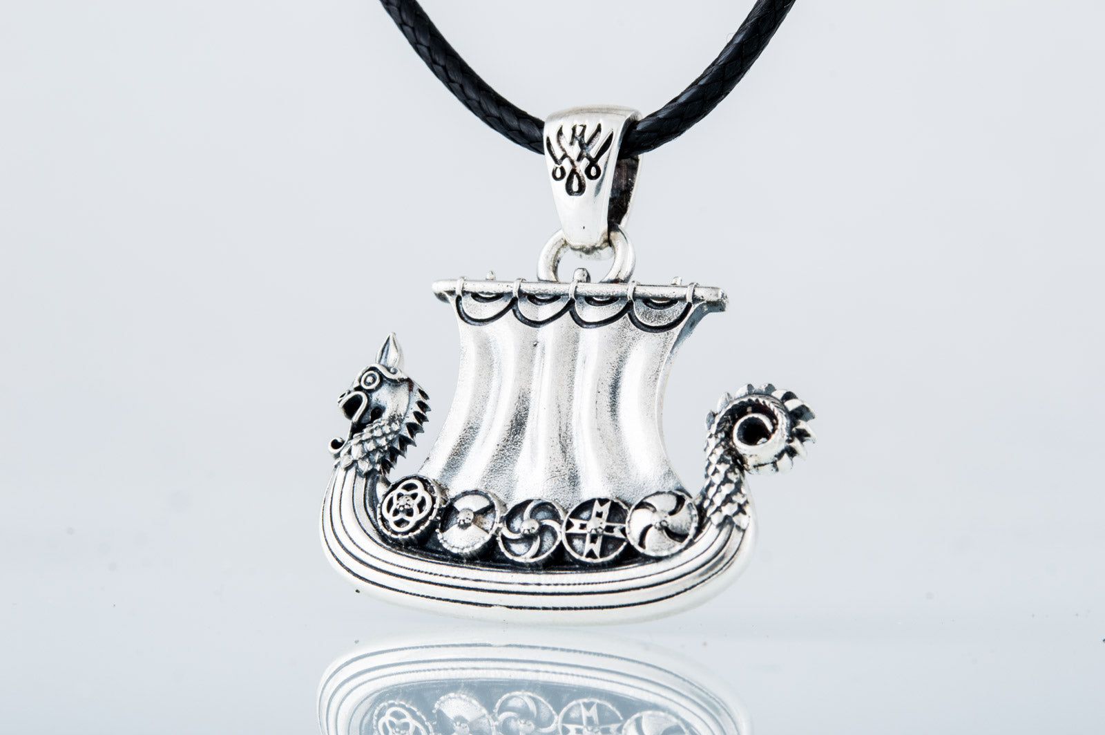 Norse Drakkar Pendant Sterling SIlver Viking Jewelry - vikingworkshop