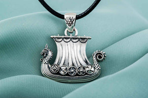 Norse Drakkar Pendant Sterling SIlver Viking Jewelry - vikingworkshop