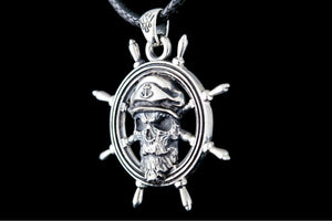 Skull Pendant with Handweel Symbol Sterling Silver Jewelry - vikingworkshop