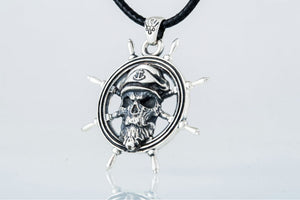 Skull Pendant with Handweel Symbol Sterling Silver Jewelry - vikingworkshop