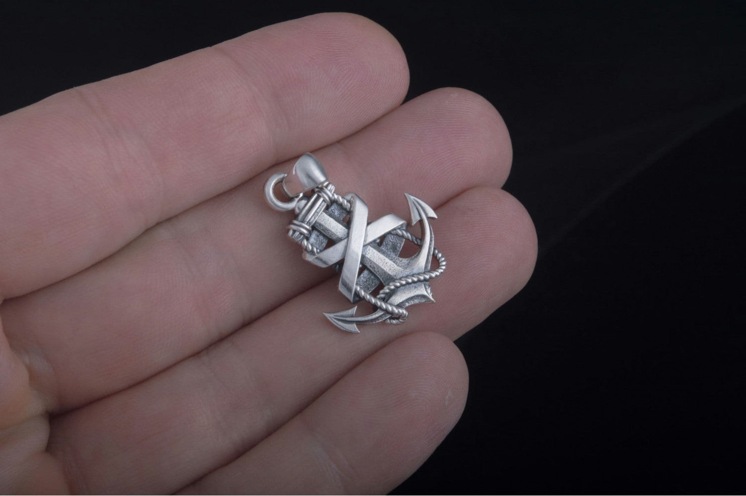 Anchor Symbol Pendant Sterling Silver Handcrafted Jewelry - vikingworkshop