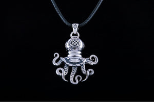 Octopus Pendant Sterling Silver Sailor Jewelry - vikingworkshop