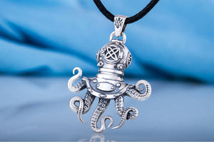 Octopus Pendant Sterling Silver Sailor Jewelry - vikingworkshop