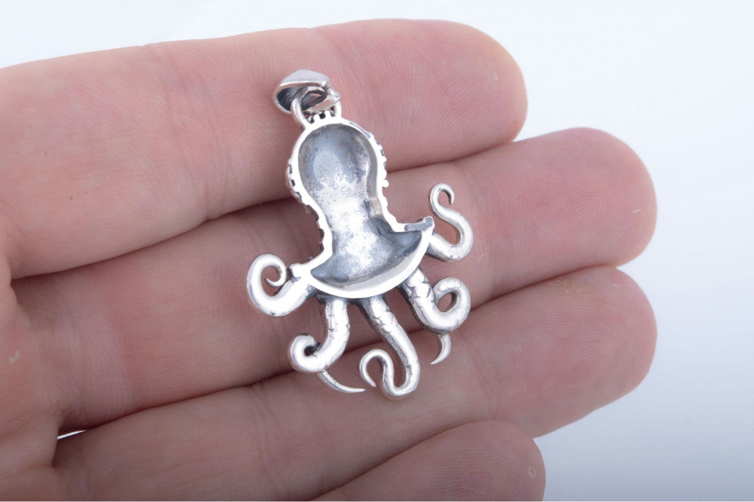 Octopus Pendant Sterling Silver Sailor Jewelry - vikingworkshop