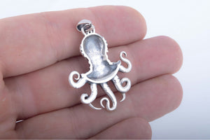 Octopus Pendant Sterling Silver Sailor Jewelry - vikingworkshop