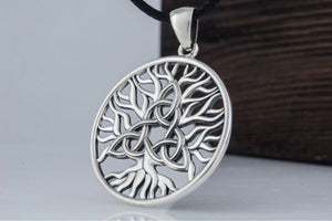 Yggdrasil with Triquetra Symbol Pendant Sterling Silver Viking Jewelry - vikingworkshop