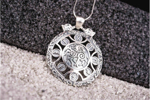 925 Silver Sleipnir pendant with Runes and Ornament, Unique Handmade Jewelry - vikingworkshop