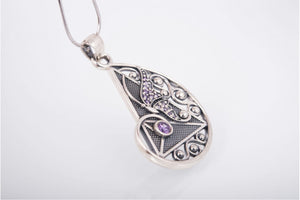 925 silver Fashion Geometry pendant with gems, unique fashion Jewelry - vikingworkshop