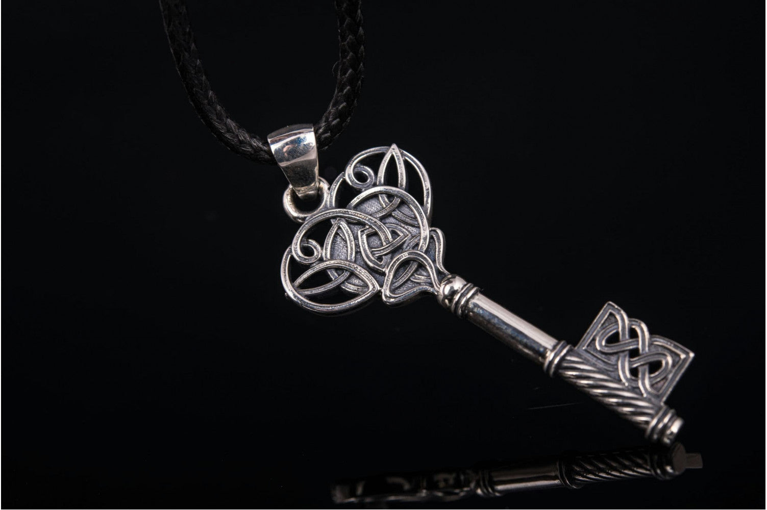 Unique Handmade Viking Pendant with Celtic knots and Triquetra symbol, 925 silver jewelry - vikingworkshop